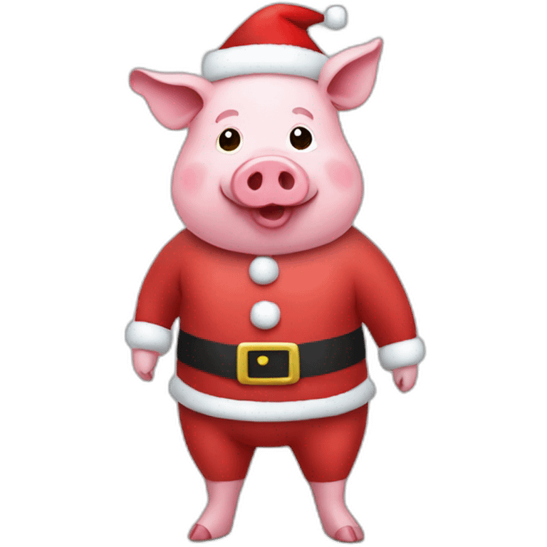 Pig dress like santa claus emoji