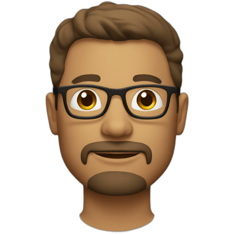 a light brown men with glasses and good hair and Goatee without moustache emoji