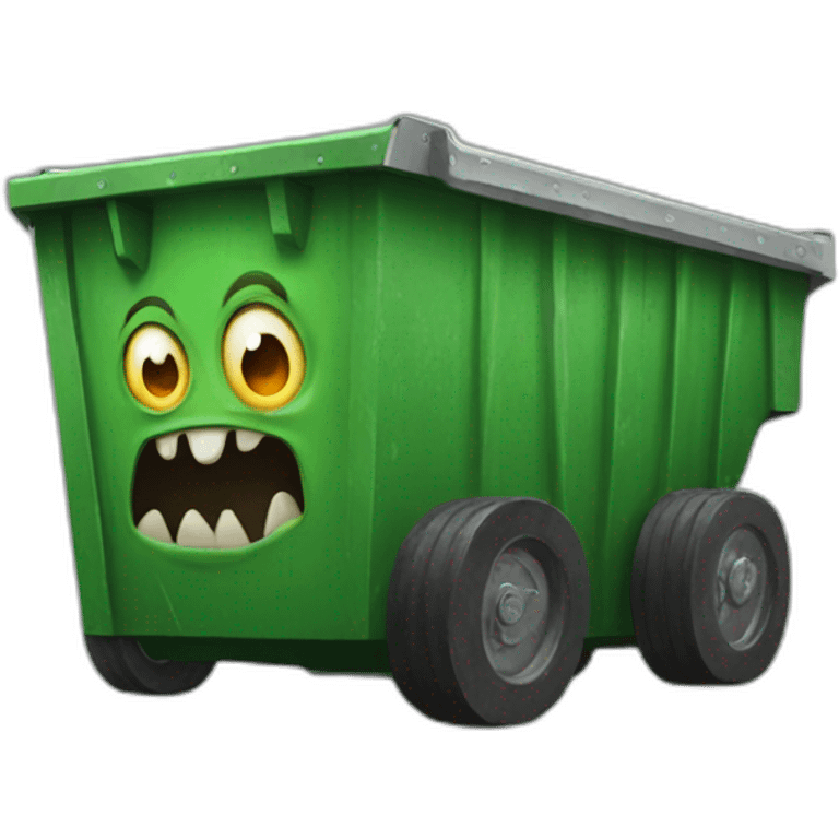 A monster in a dumpster emoji