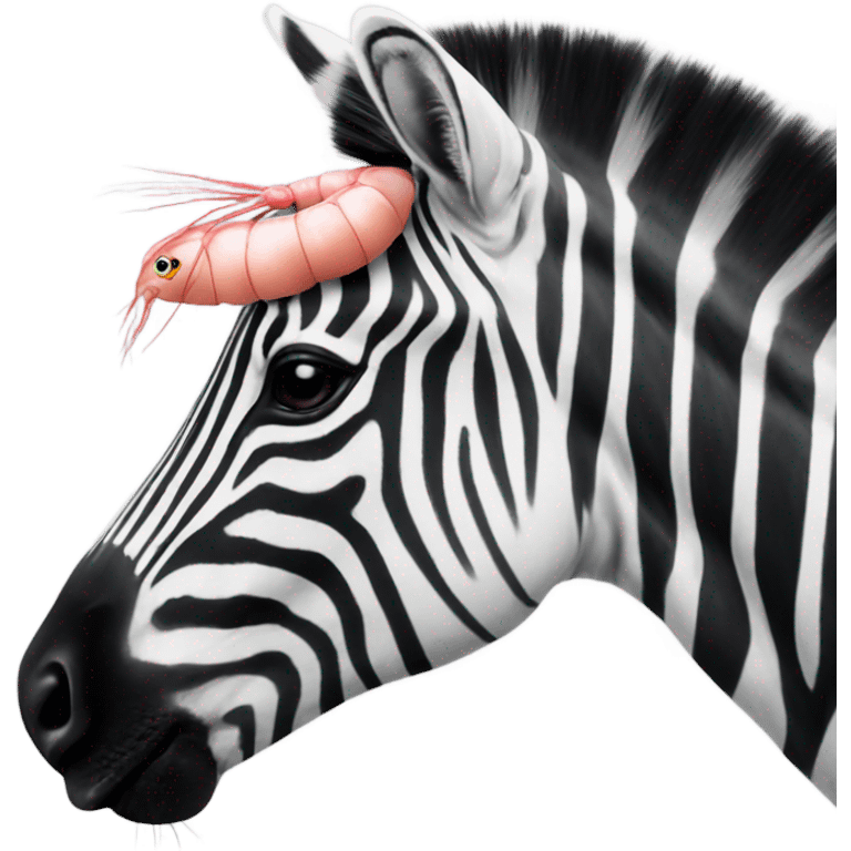 Zebra eating shrimp emoji