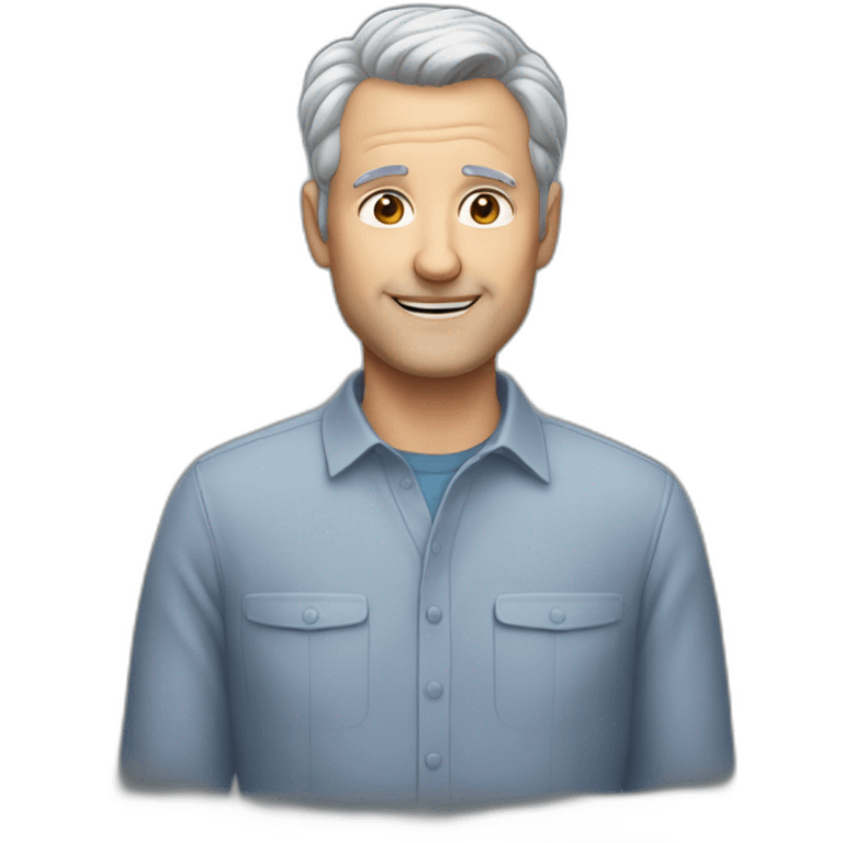 53 year old white man without a mustache and with short gray hair  emoji