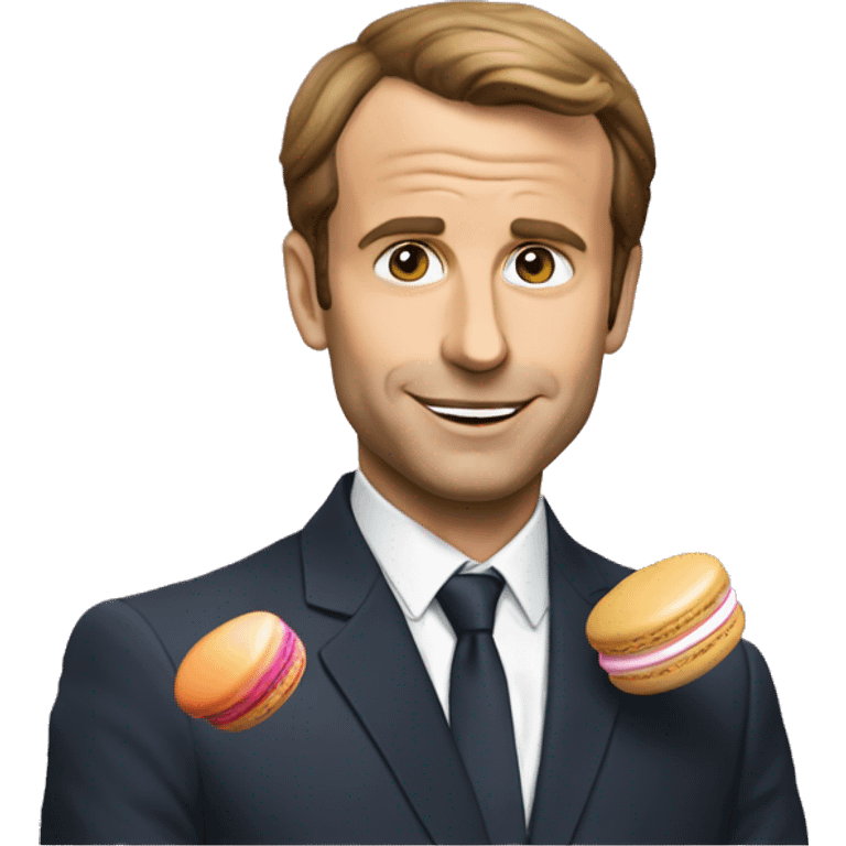 Macron qui mange des macaron emoji