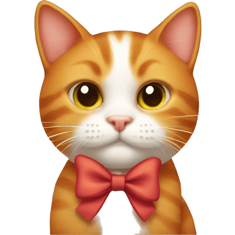 ginger cat with bow emoji