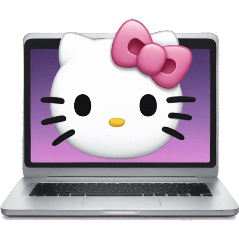 hello kitty on laptop emoji