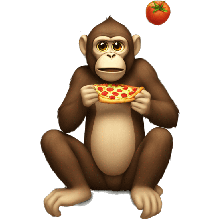 Big monkey eat pizza every day non stop and sit on trees emoji