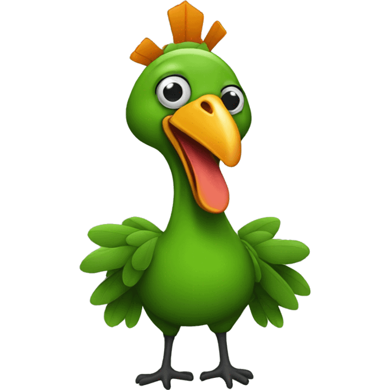 funny green turkey emoji