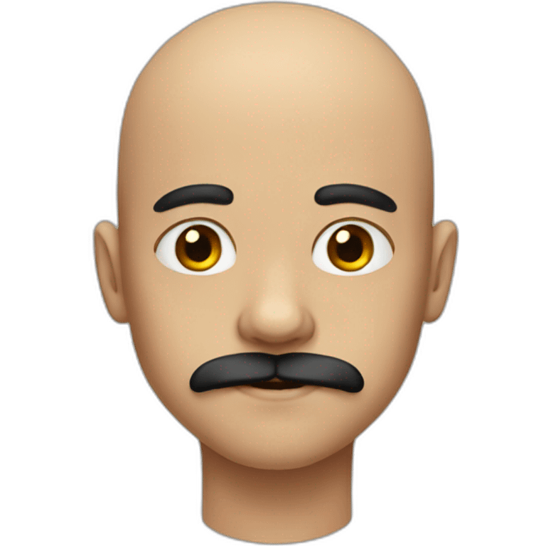 Bald boy with moustache and scar emoji