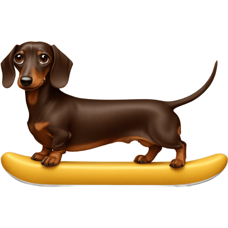 chocolate and tan dachshund wearing nikes emoji