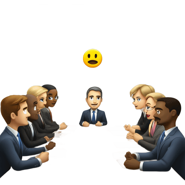 business people sitting at a table emoji