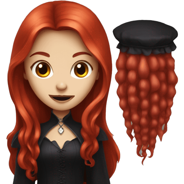 Girl vampire with long red hair  emoji