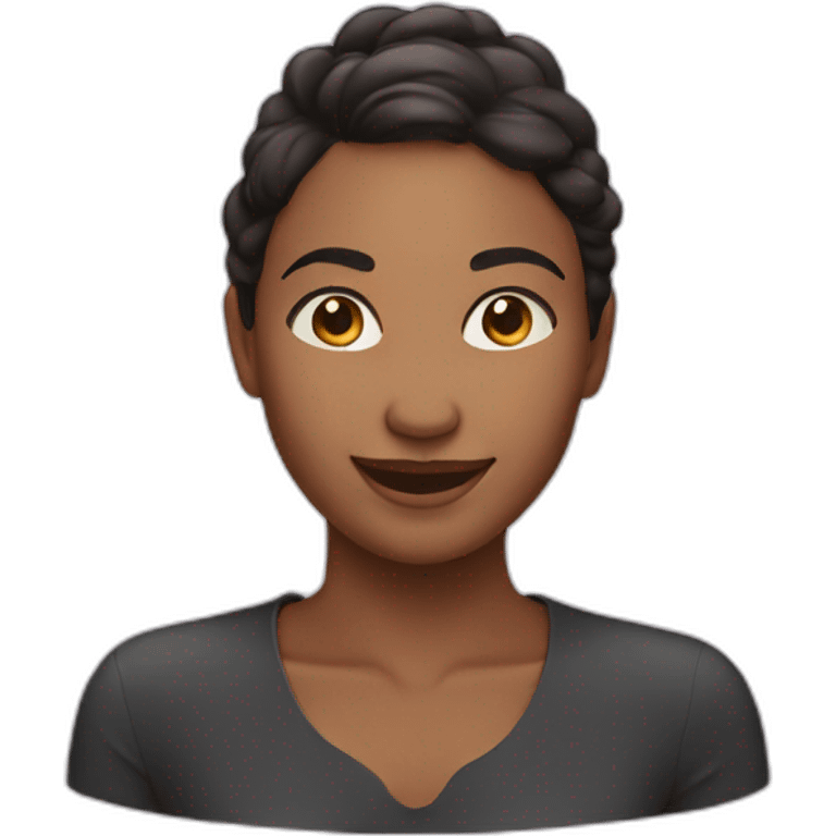 woman smiling with cheeks emoji