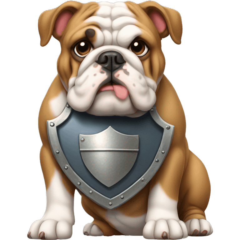 english bulldog with a shield emoji