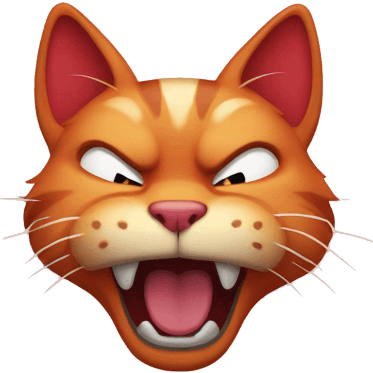 red grateful cat angry emoji