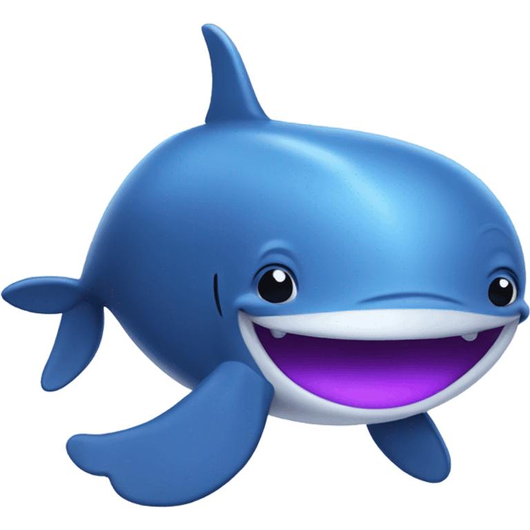 Blue whale purple happy emoji