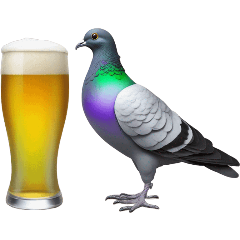 pigeon drinking beer  emoji