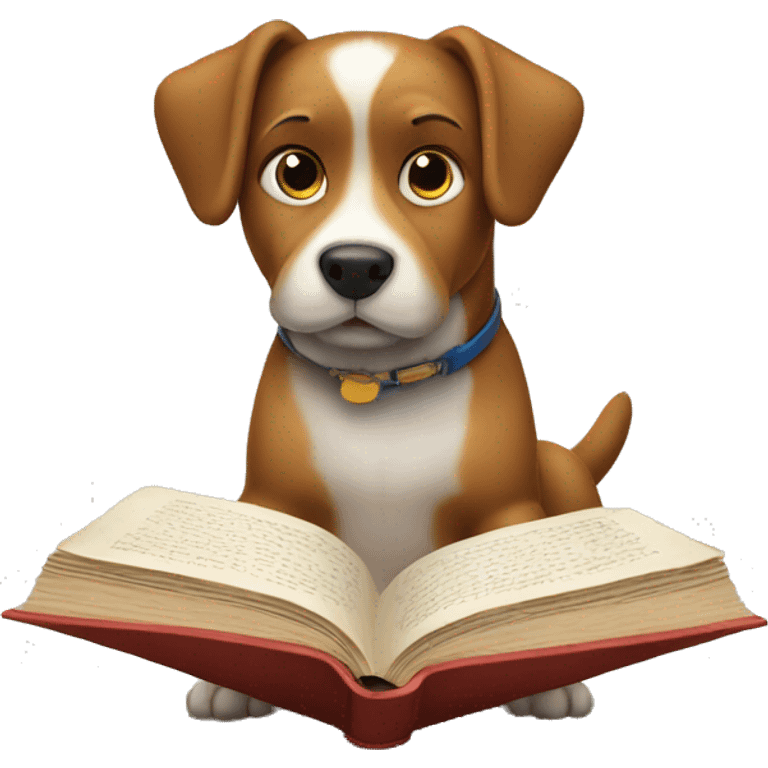 The dog is reading a book emoji