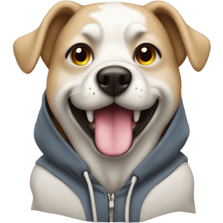 Dog wereing hoodie emoji