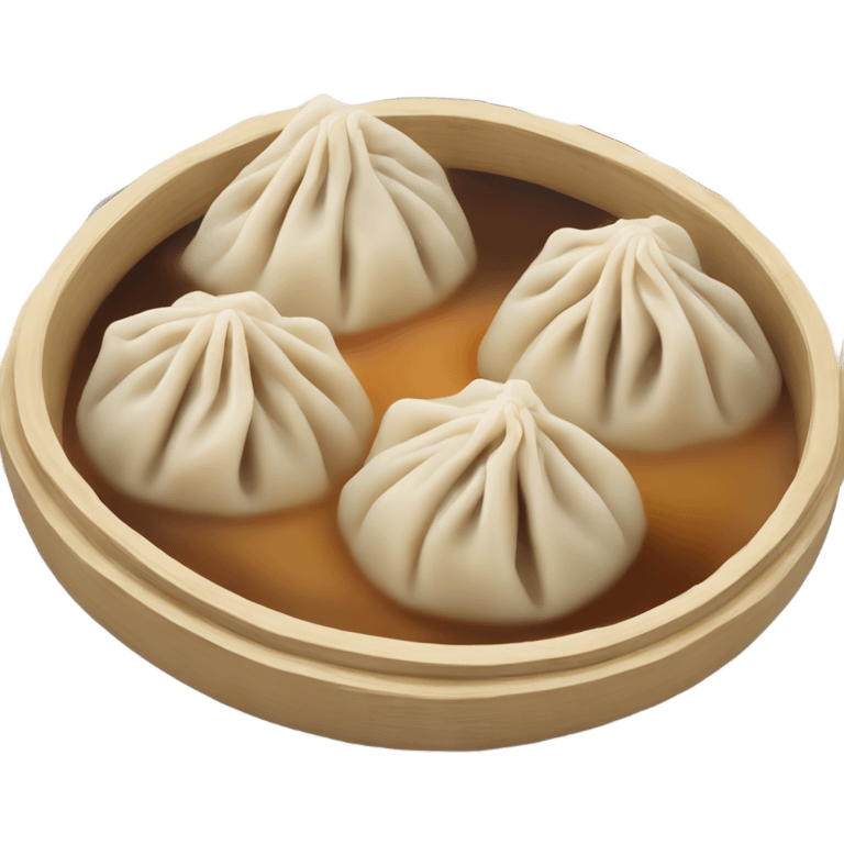 Soup dumplings with pork filling and broth emoji