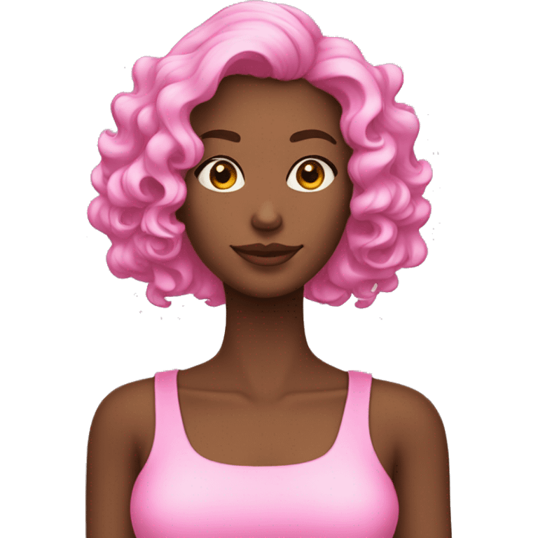 Mulher BRANCA com cabelo LISO rosa emoji