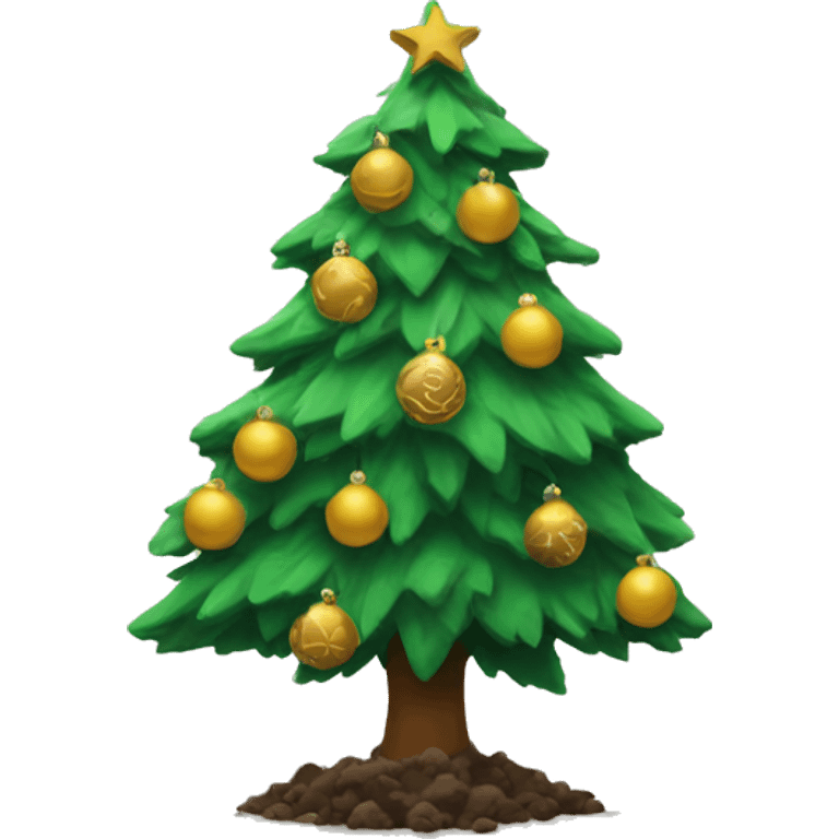 Christmas tree with digs emoji