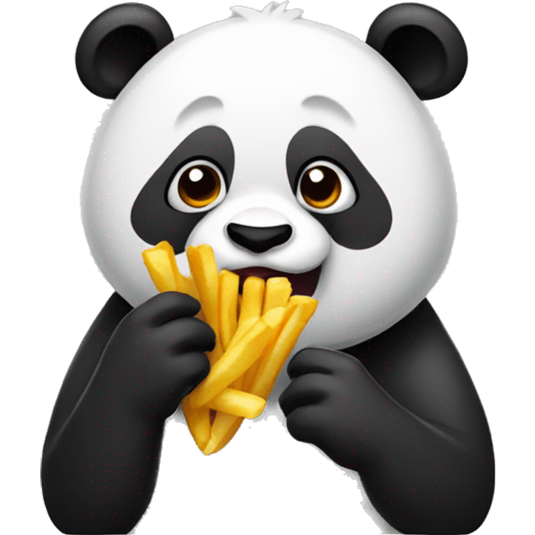 Panda eating fries emoji