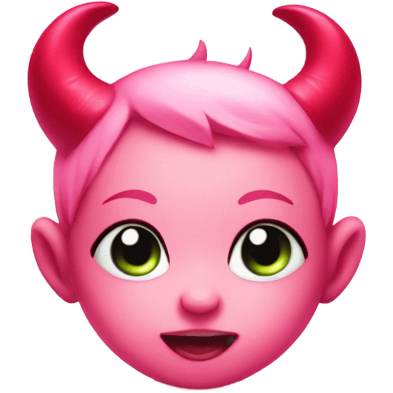 cute pink baby devil emoji