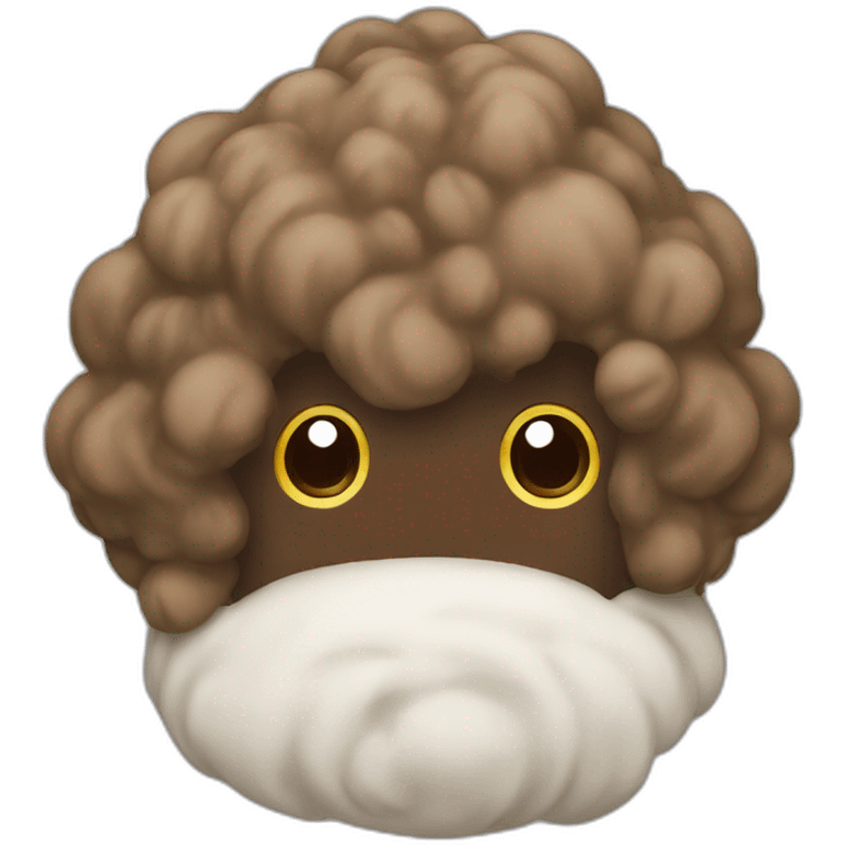 a white and brown poo emoji