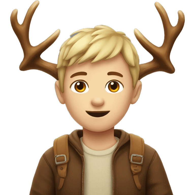 Boy with antler emoji