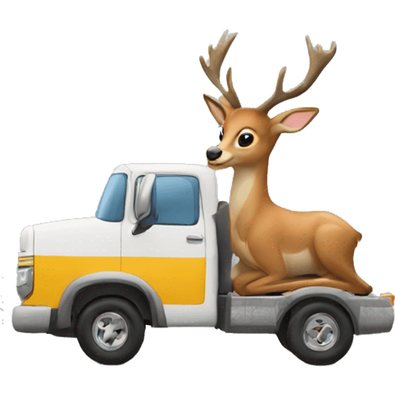 Deer driving a truck emoji