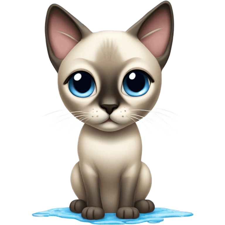 Siamese cat showering emoji