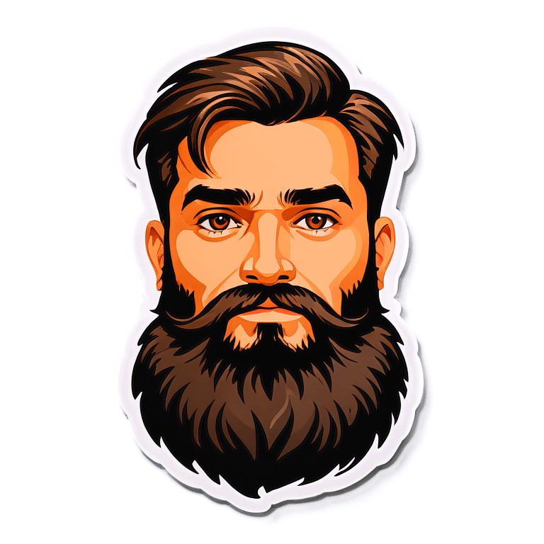 outdoor portrait of bearded guy emoji