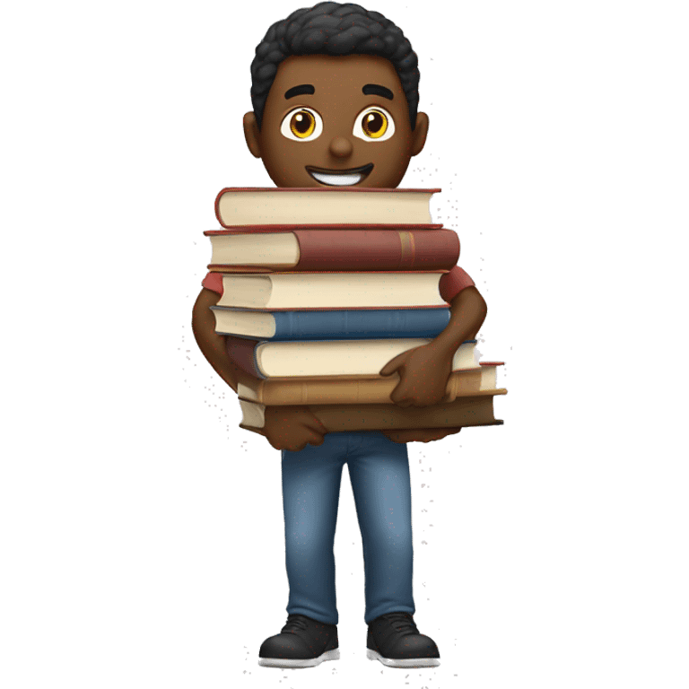 Guy carrying a stack of books emoji