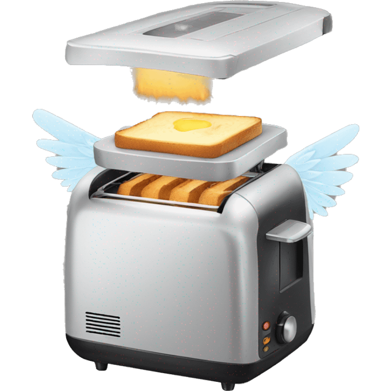 a flying toaster machine with wings emoji