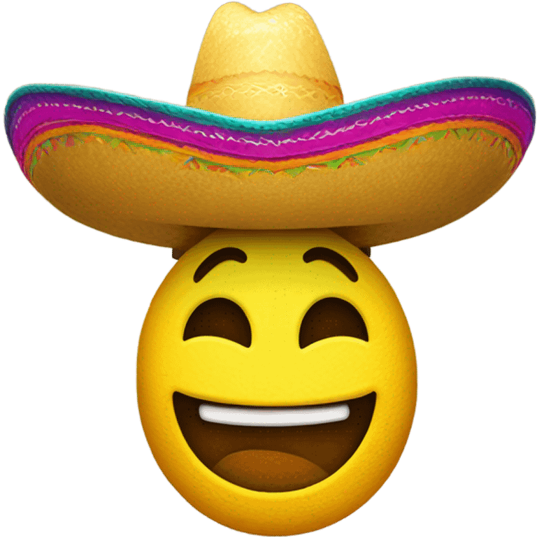 Smiley face with a Mexican sombrero emoji