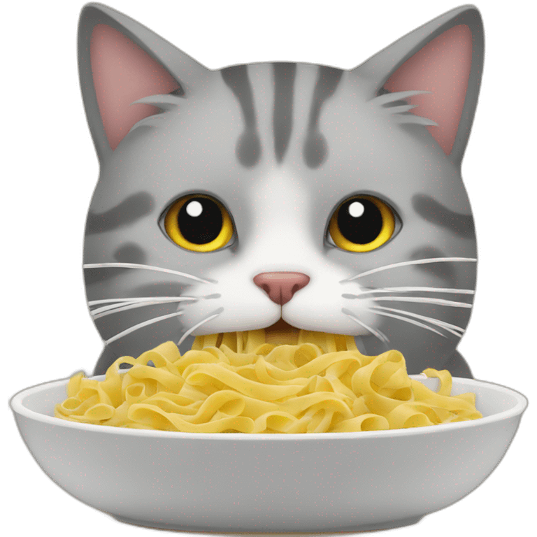 cat eating pasta emoji