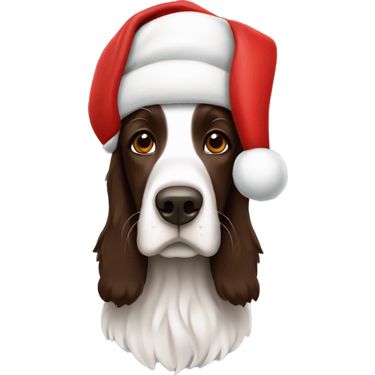 Tricolor brown springer santa hat emoji