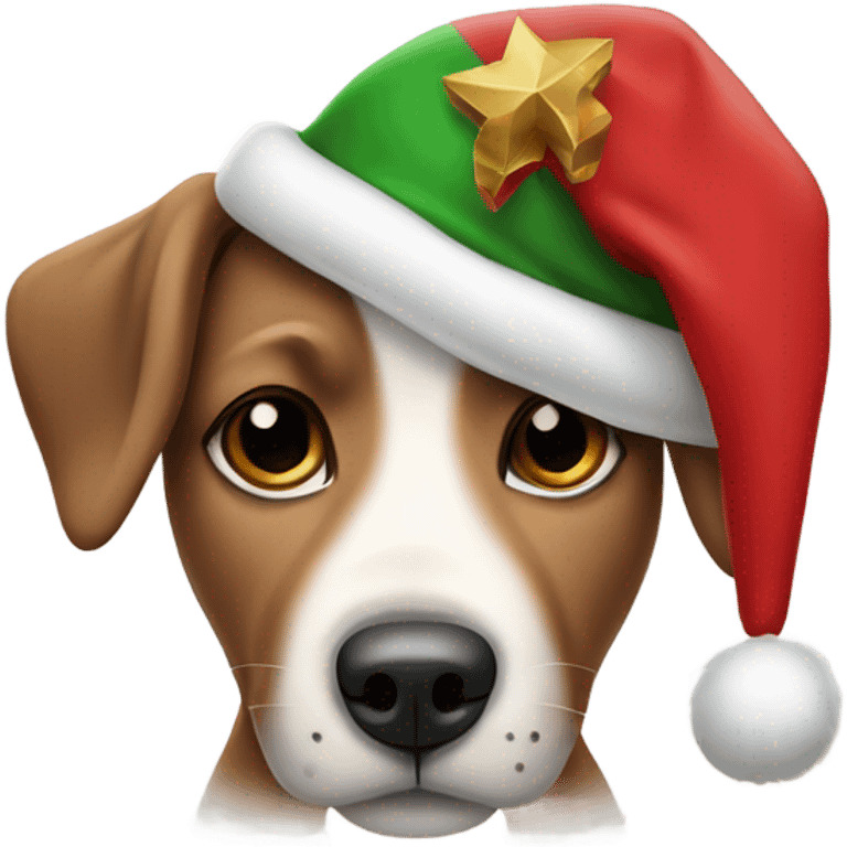 Hond met kerst muts  emoji