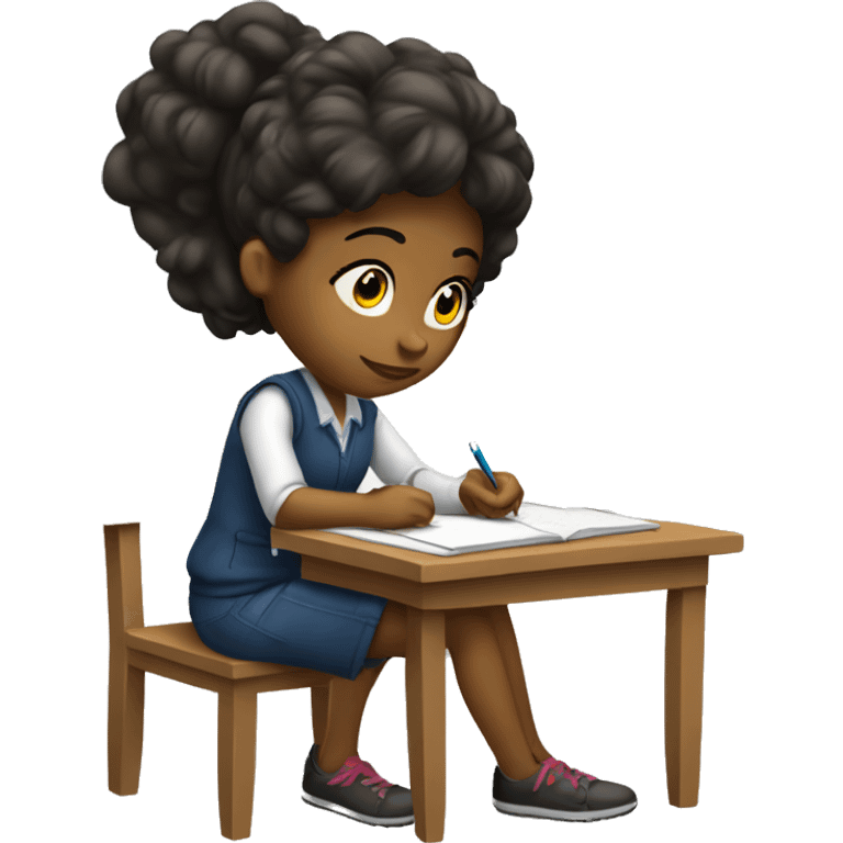 studing girl doing her homework emoji