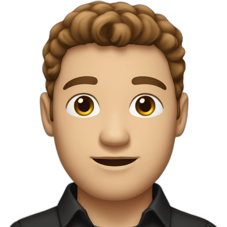 A man with brown hair, wearing a black blouse  emoji