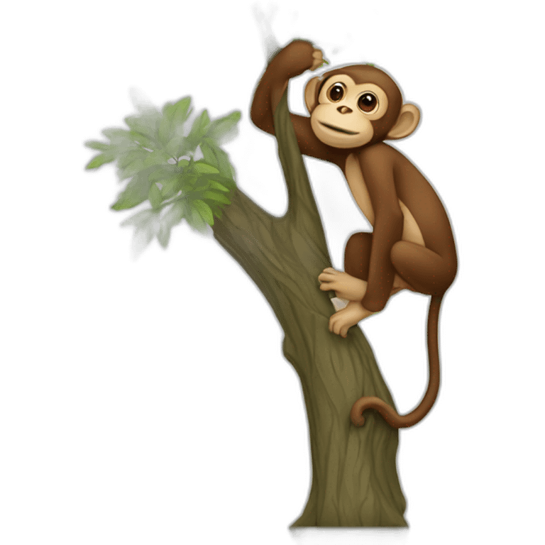 monkey kissing a tree emoji