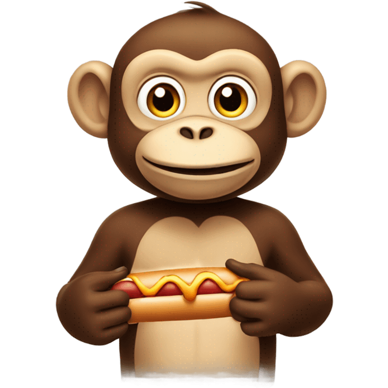 monkey with hotdog emoji