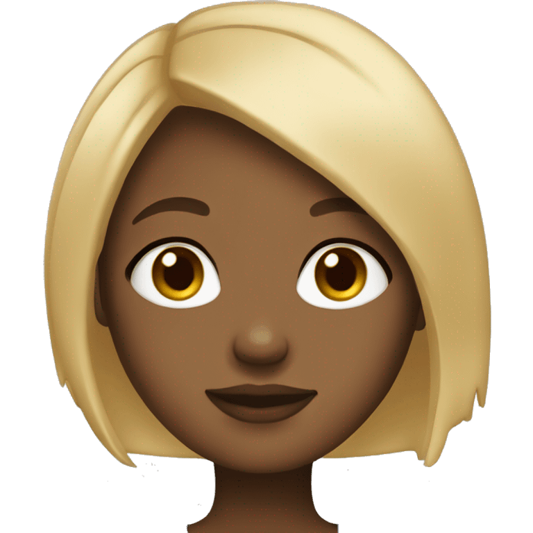 light skin black girl with blonde bob emoji