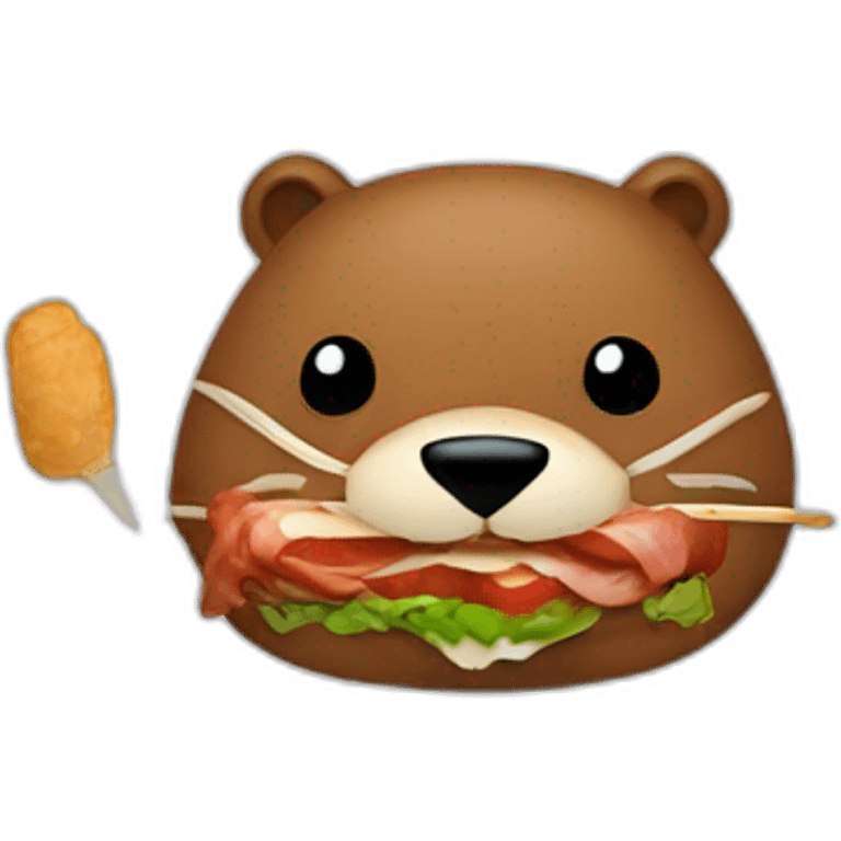 a beaver eating a kebab emoji