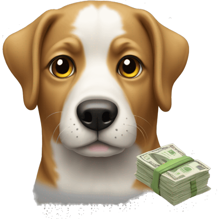 Dog with cash emoji