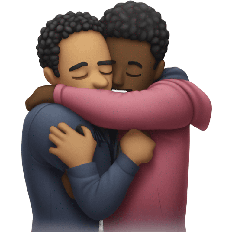 two people hugging while the other us a backstabber doing a hush symbol emoji