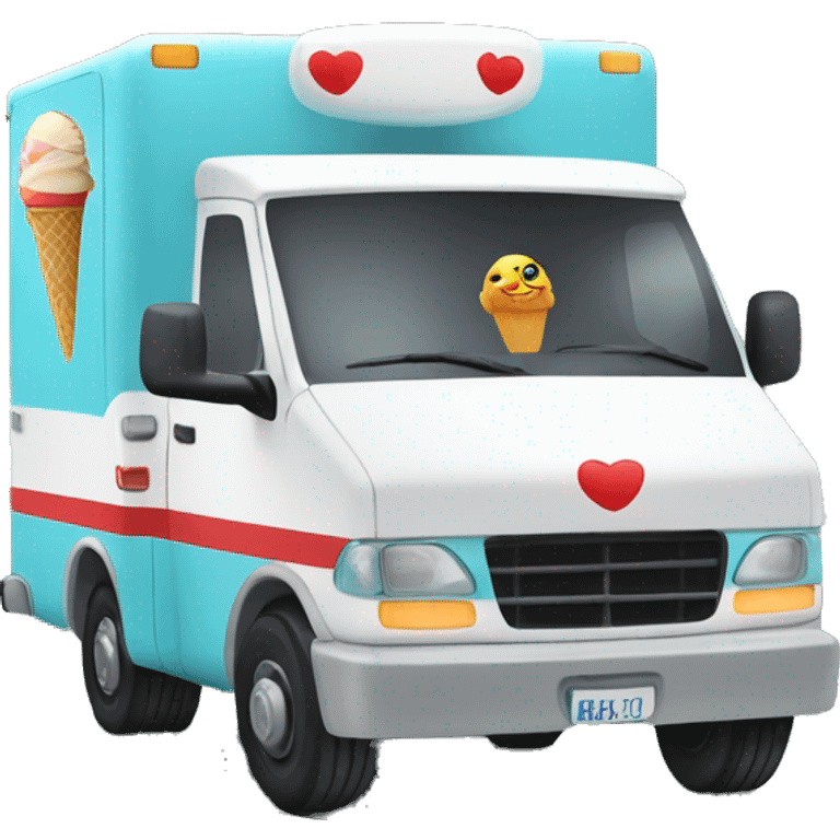 Ice cream on ambulance emoji