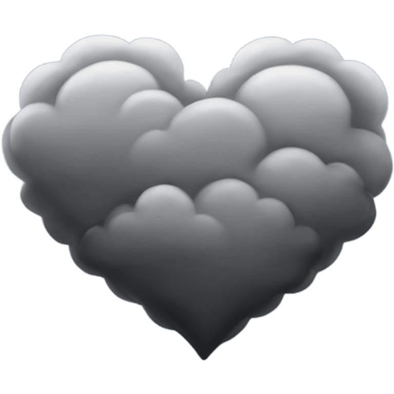 Dark grey cloud heart emoji