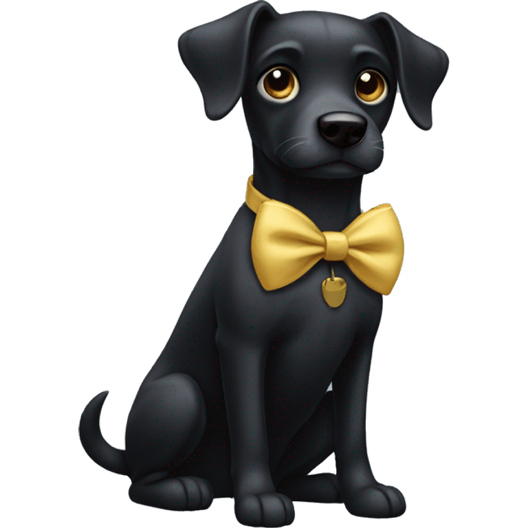 Black dog with a bow emoji