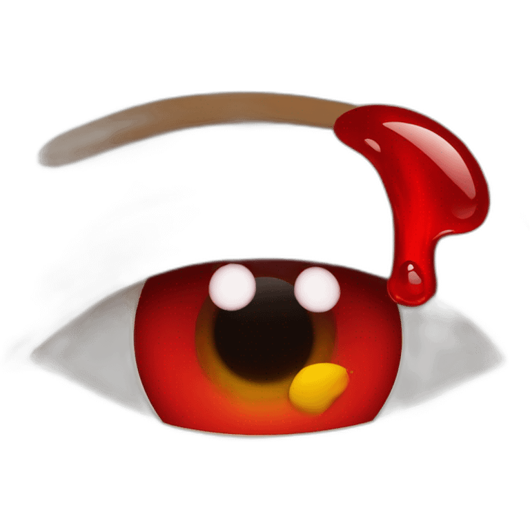 red liquid coming from one eye of a man emoji