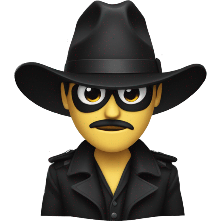 emji de un canal de discord general inspirado en una mafia tipo misterioso y con sombrero y pelo negro emoji